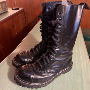 Mens Solovair Gripfast Black 14 Eye Steel Toe Capped Derby Boots UK 10 US 11